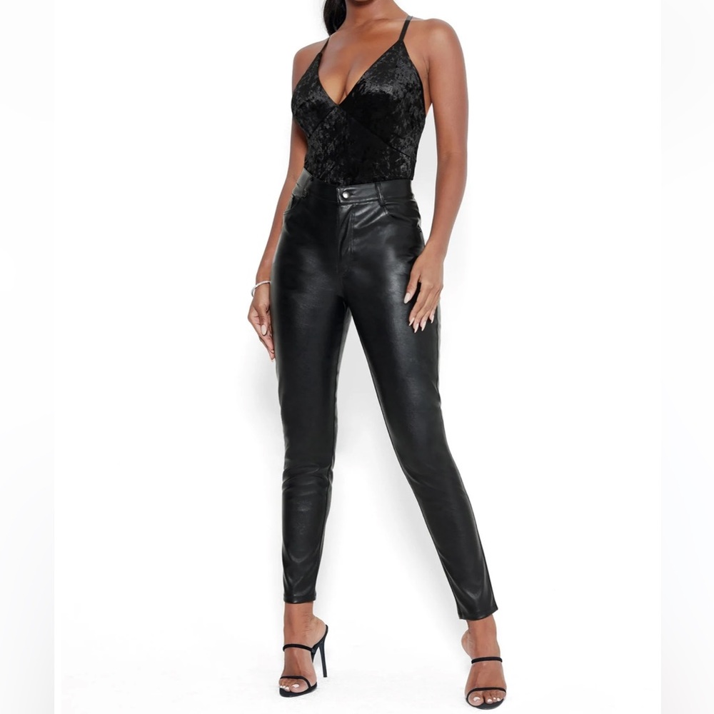 Womens bebe VEGAN LEATHER PANTS Black size 29